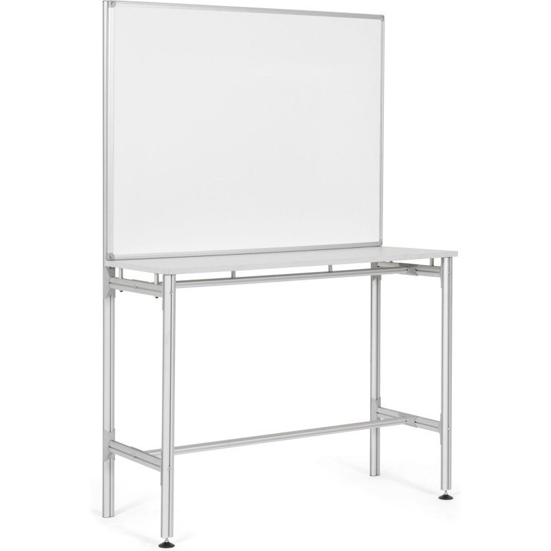Station de travail avec tableau blanc acier laqué magnétique 90 x 120 cm Industriel Bi-Office