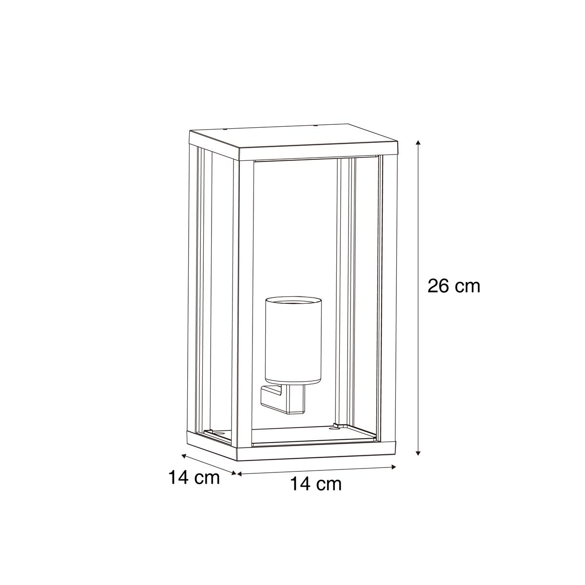 Industriële wandlamp hout print 26 cm IP44  - Charlois