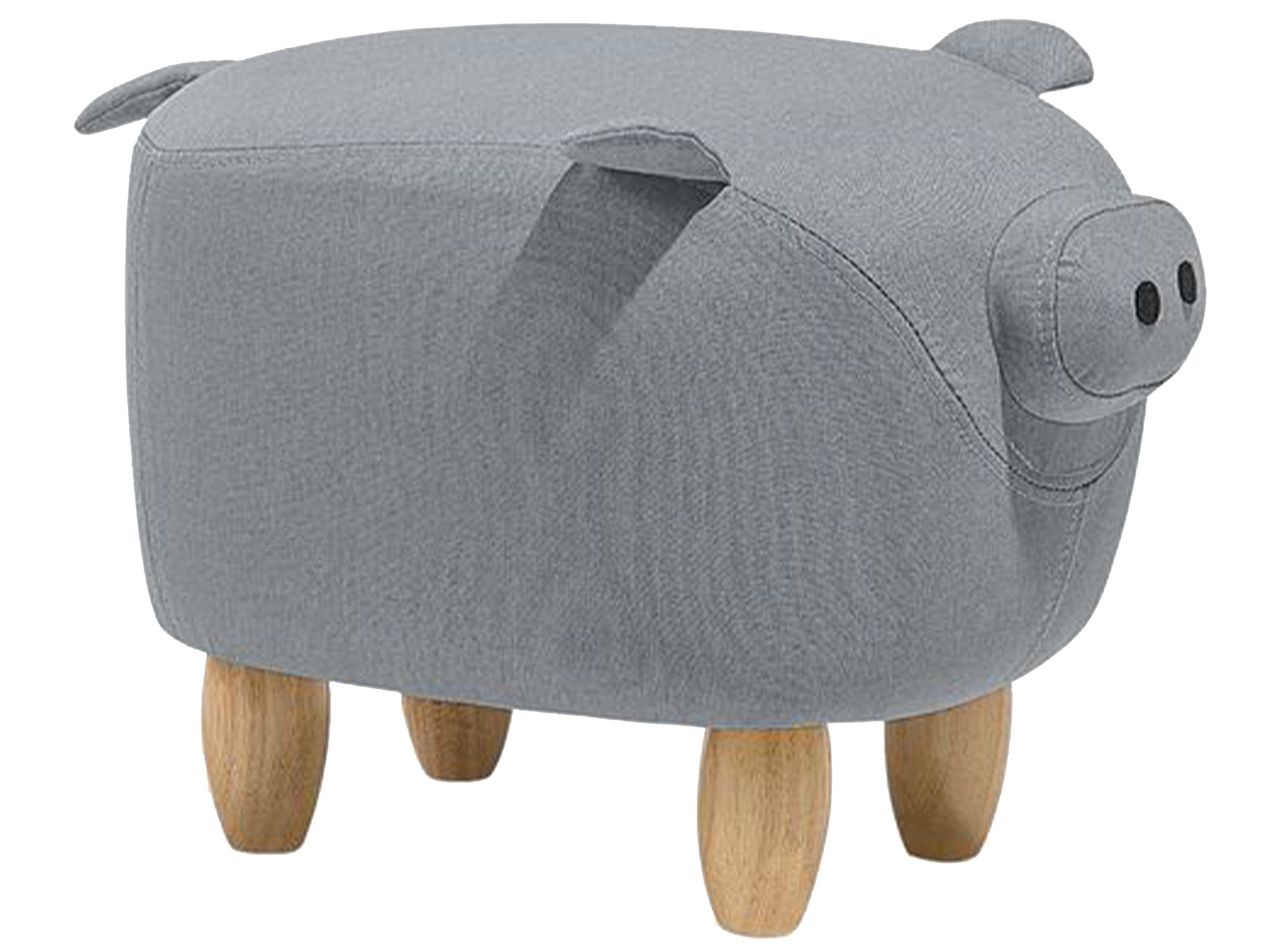 Dierenpoef PIGGY Stof Lichtgrijs Varken