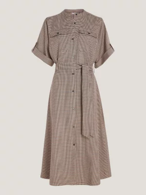 Vestido camisa midi micro xadrez