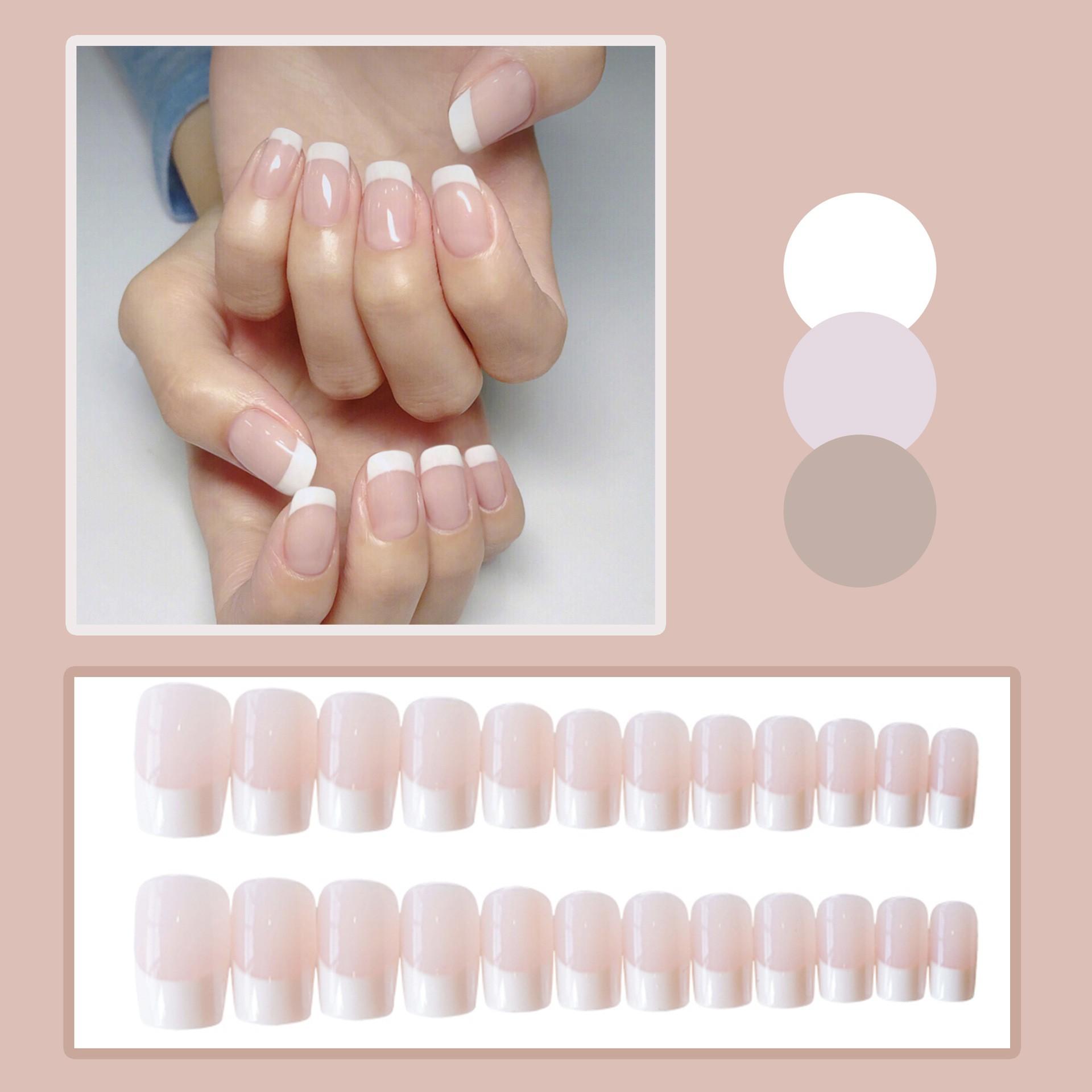 (24er Set) Finger Kunstnägel Press On Nails für die Maniküre - Style 2