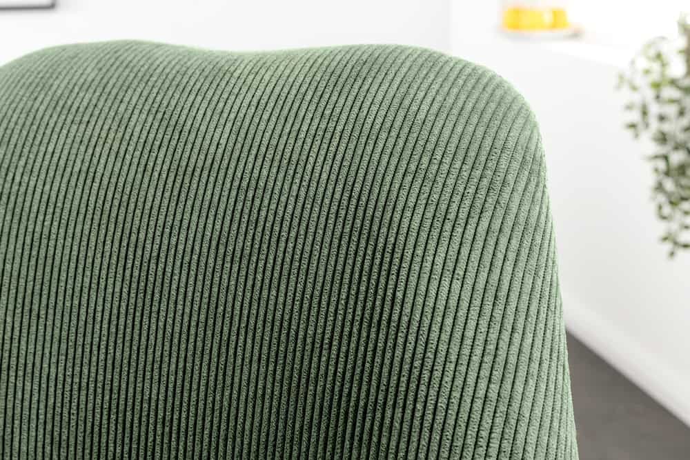Design Stuhl SCANDINAVIA MEISTERSTÜCK grün Cord schwarz Metall-Gestell