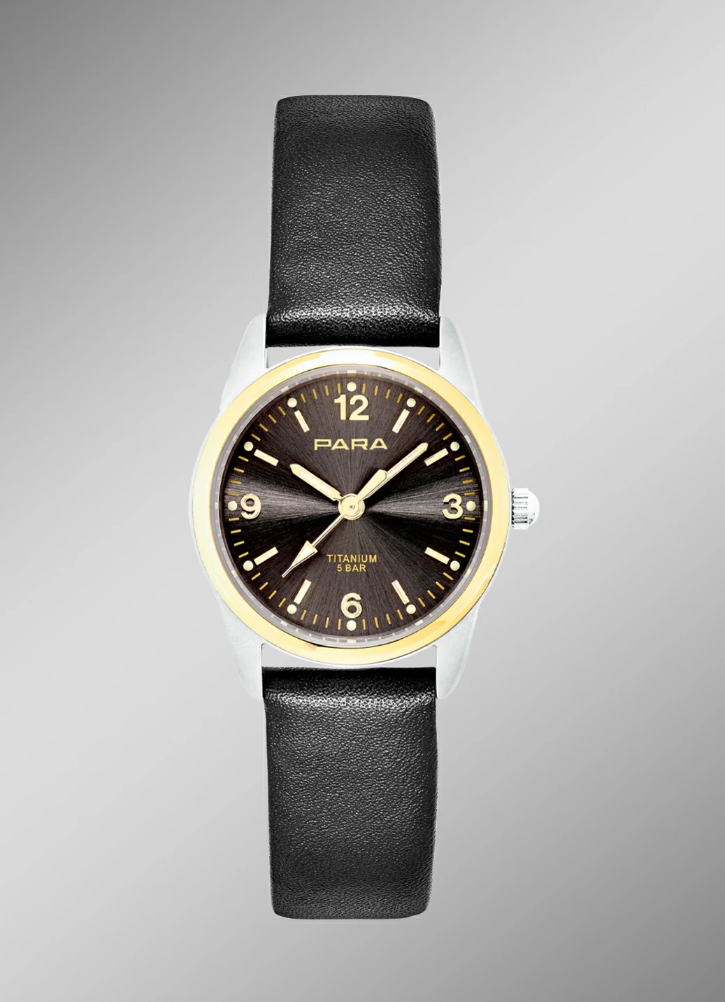 Para-Quartz-Partneruhren mit Lederband