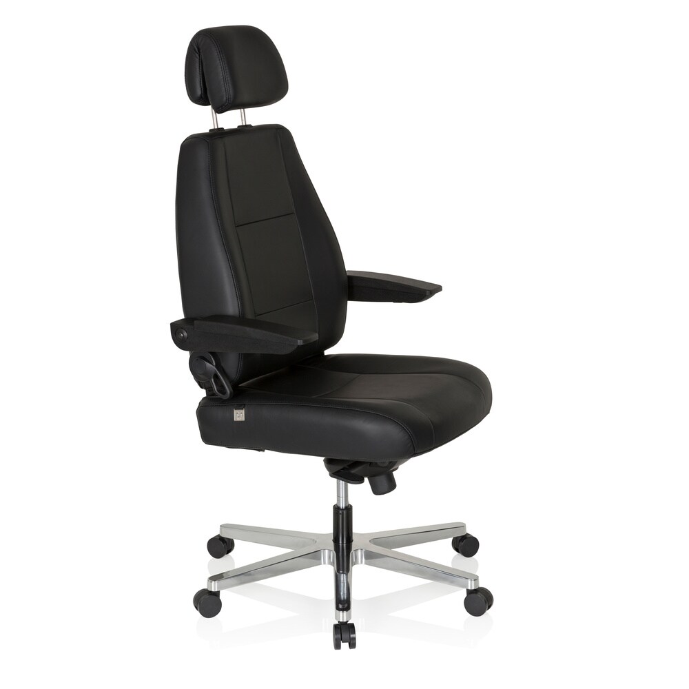 XXL Drehstuhl 24 HOURS Leder mit abklappbaren Armlehnen hjh OFFICE