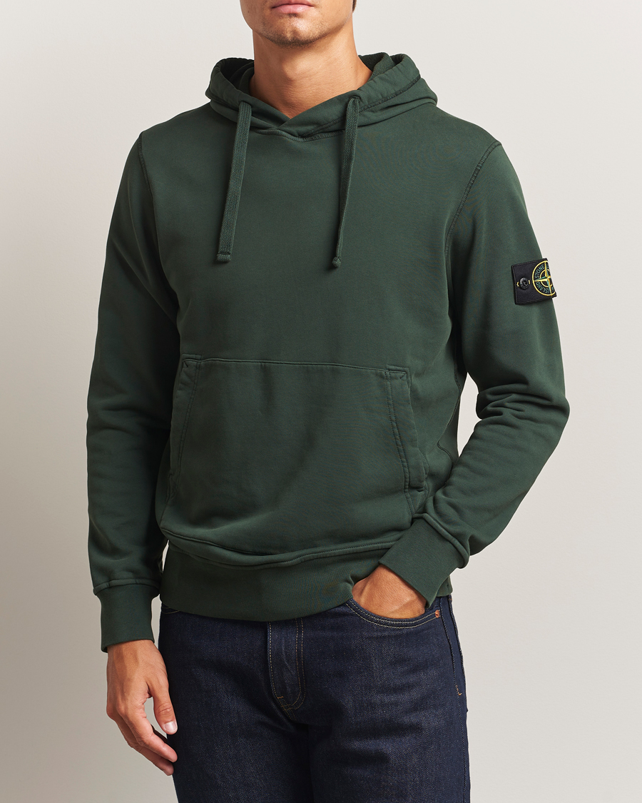Stone Island Garment Dyed Fleece Hood Juniper