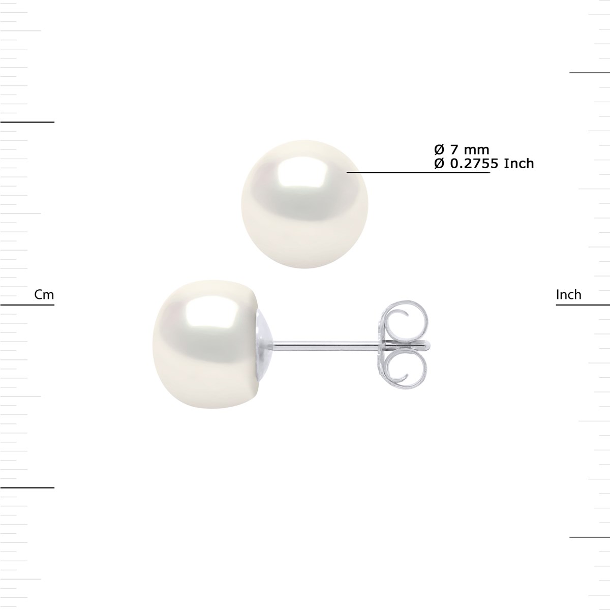 Boucles d'Oreilles Perles d'Eau Douce 6-7 mm Noires Argent 925