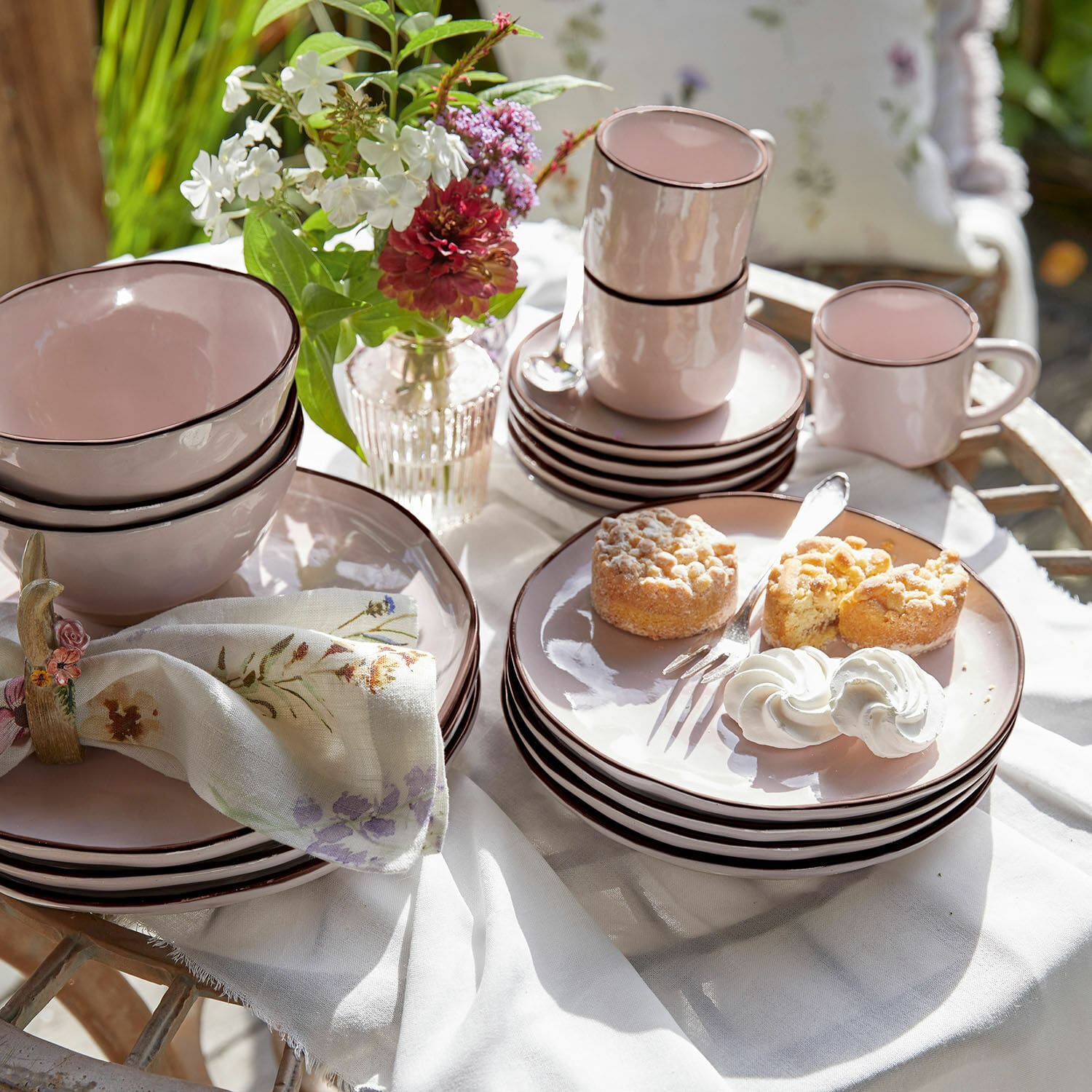 Geschirr 30er Set Biarré rosa