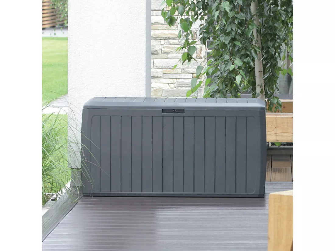 Woodebox Coffre de jardin 190l plastique anthracite 78 x 43,3 x 55 cm