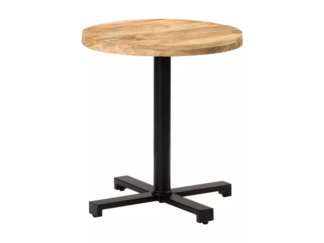 Table de bistro Ronde Ø70x75 cm Bois de manguier brut