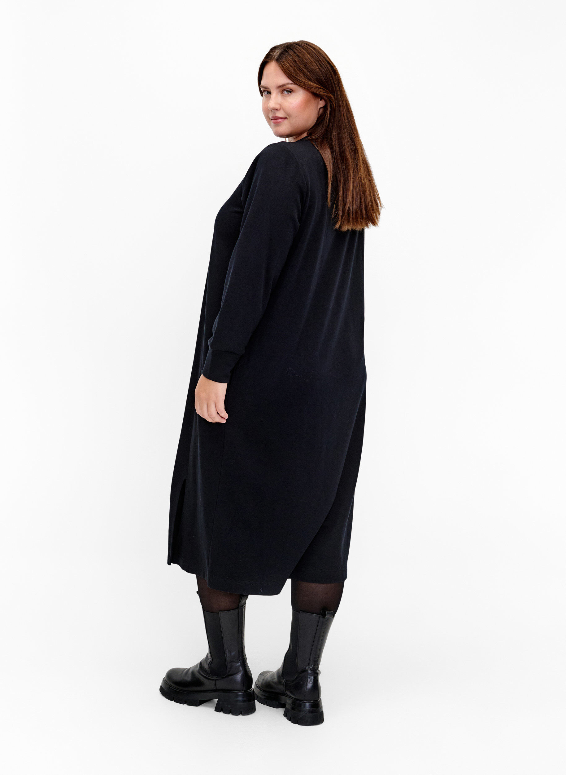 Bomulds sweatkjole med lommer
