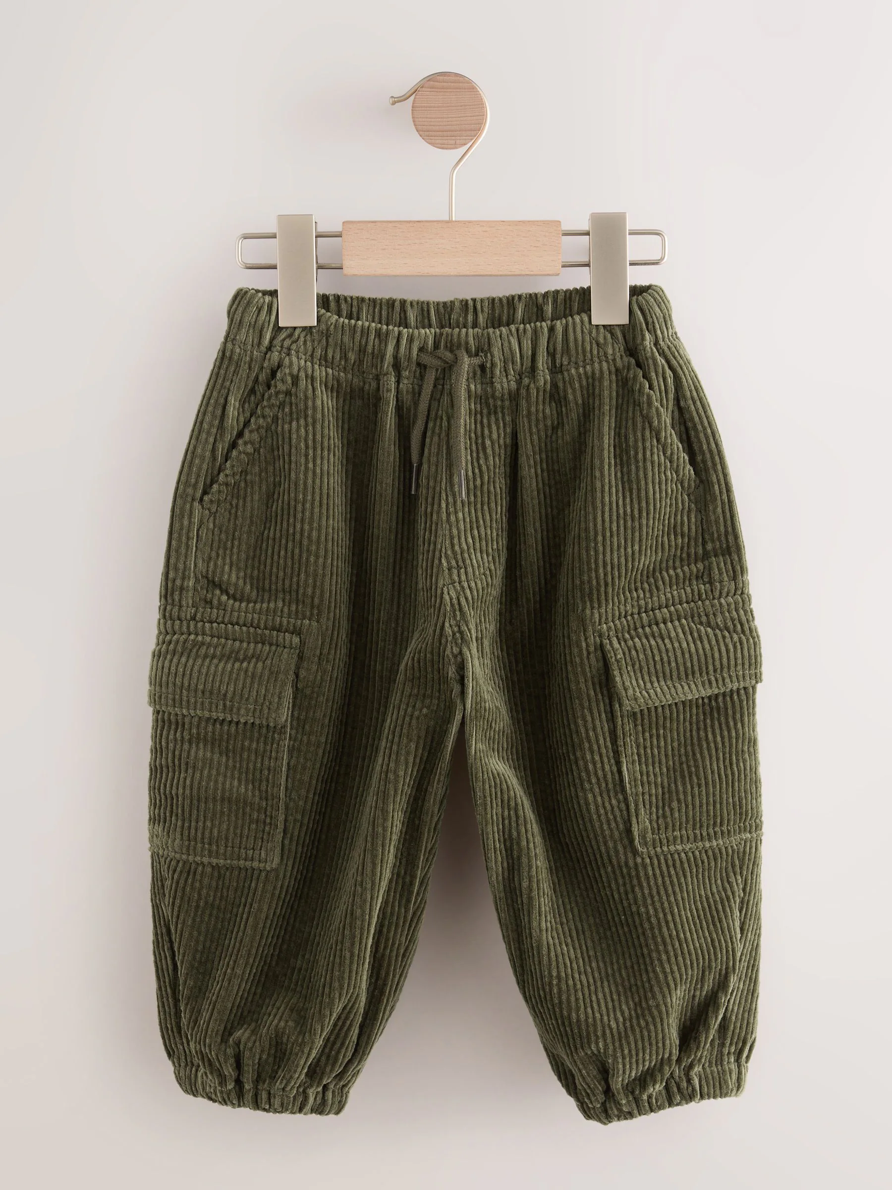 Kakigroen - Corduroy cargobroek (3 mnd-7 jr)