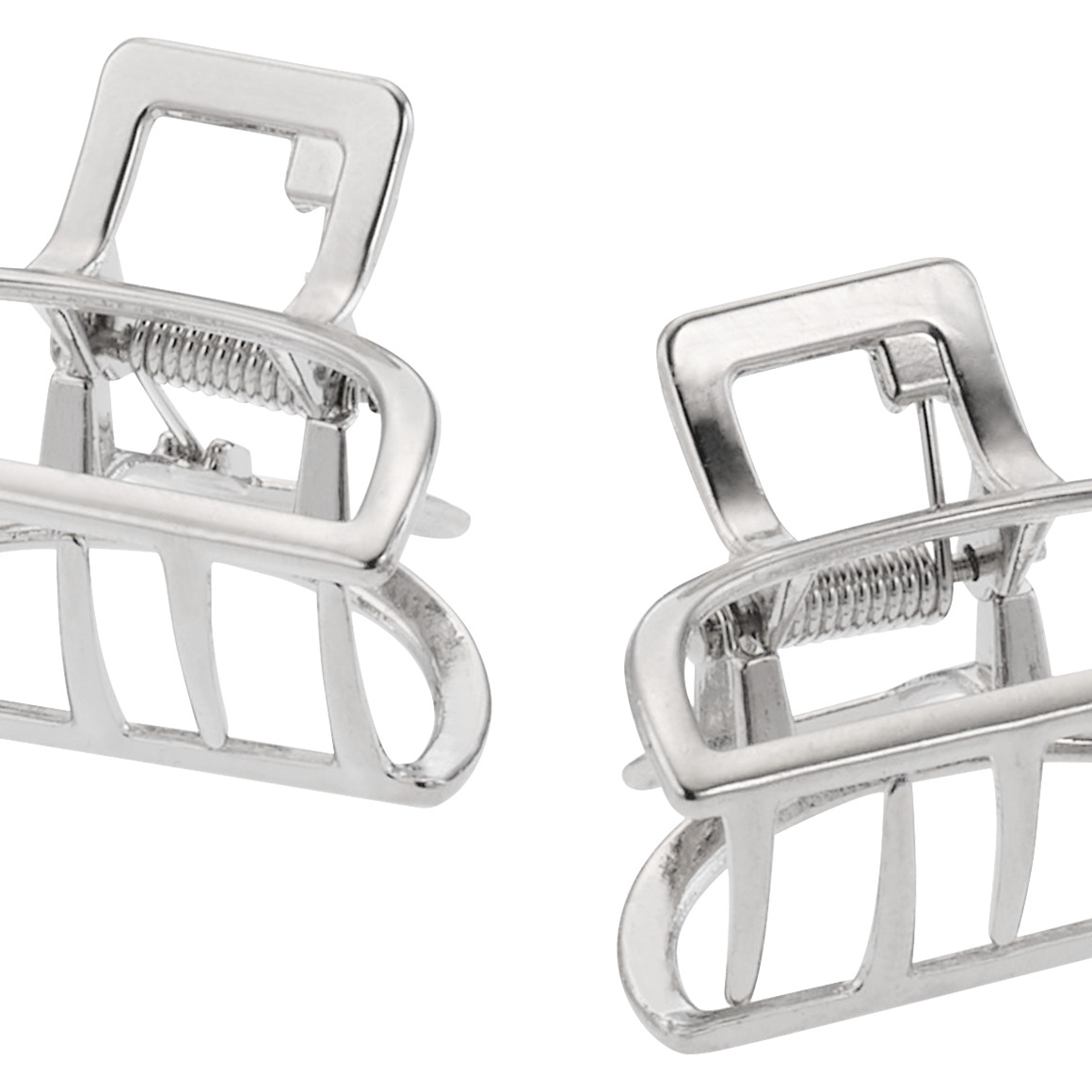 2 Haarklammern aus Metall silber