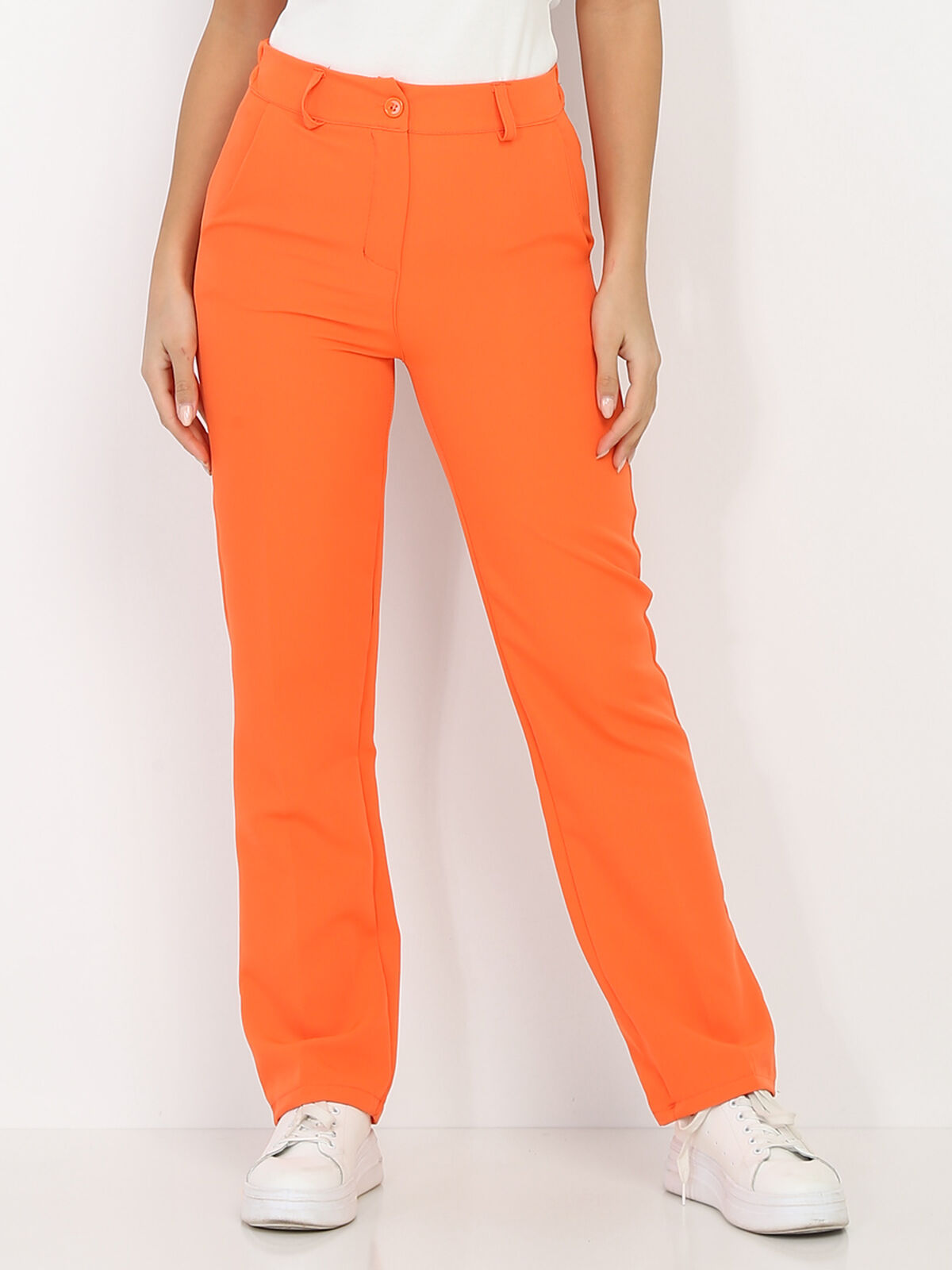 Pantalon de costume droit- orange