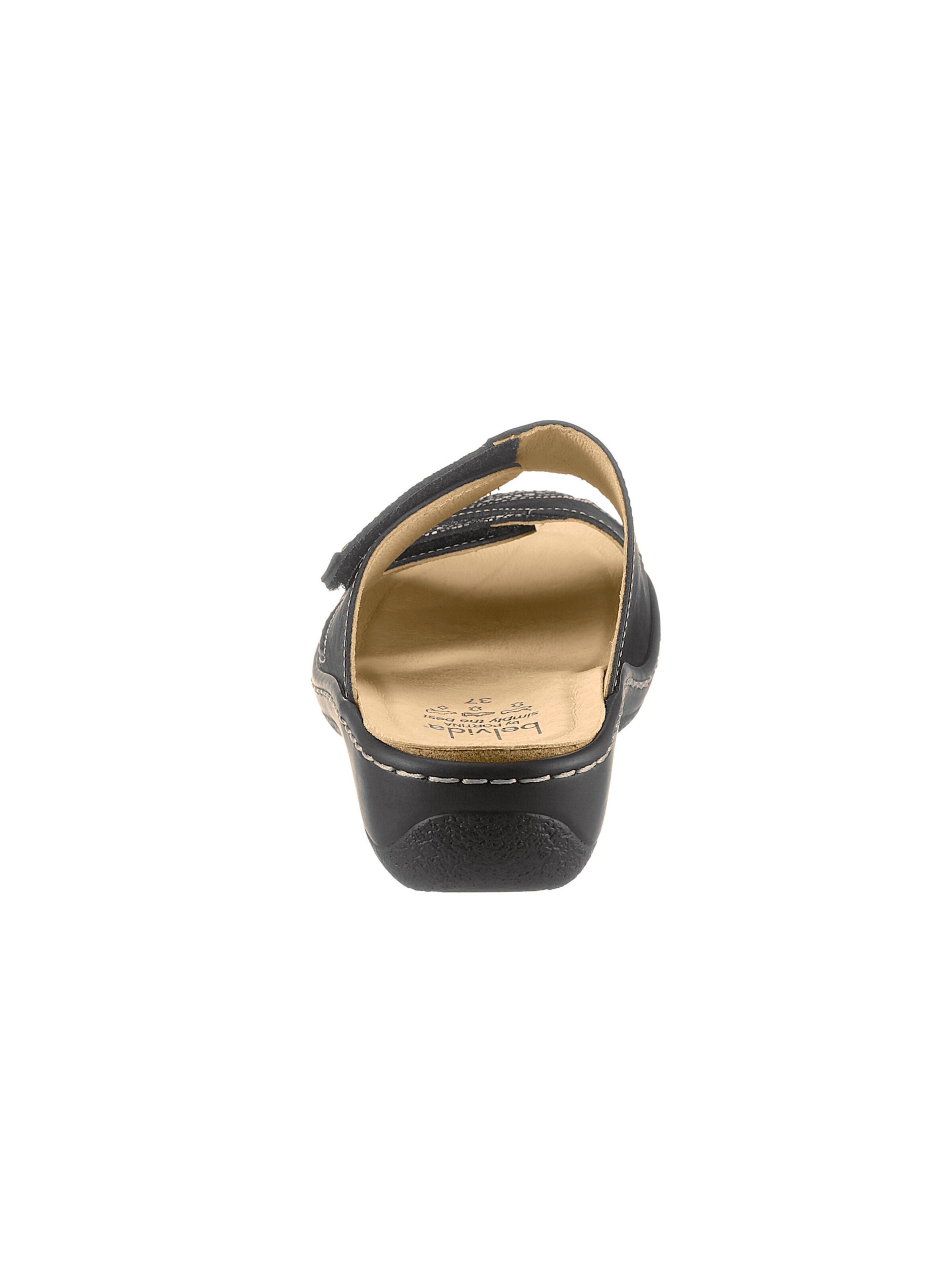 Belvida Pantolette in schwarz-goldfarben