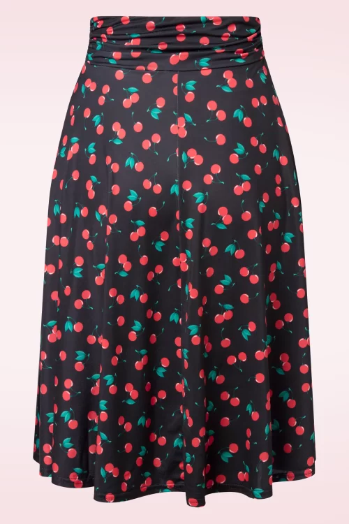 Vintage Chic for Topvintage Ally Cherry swing rok in zwart