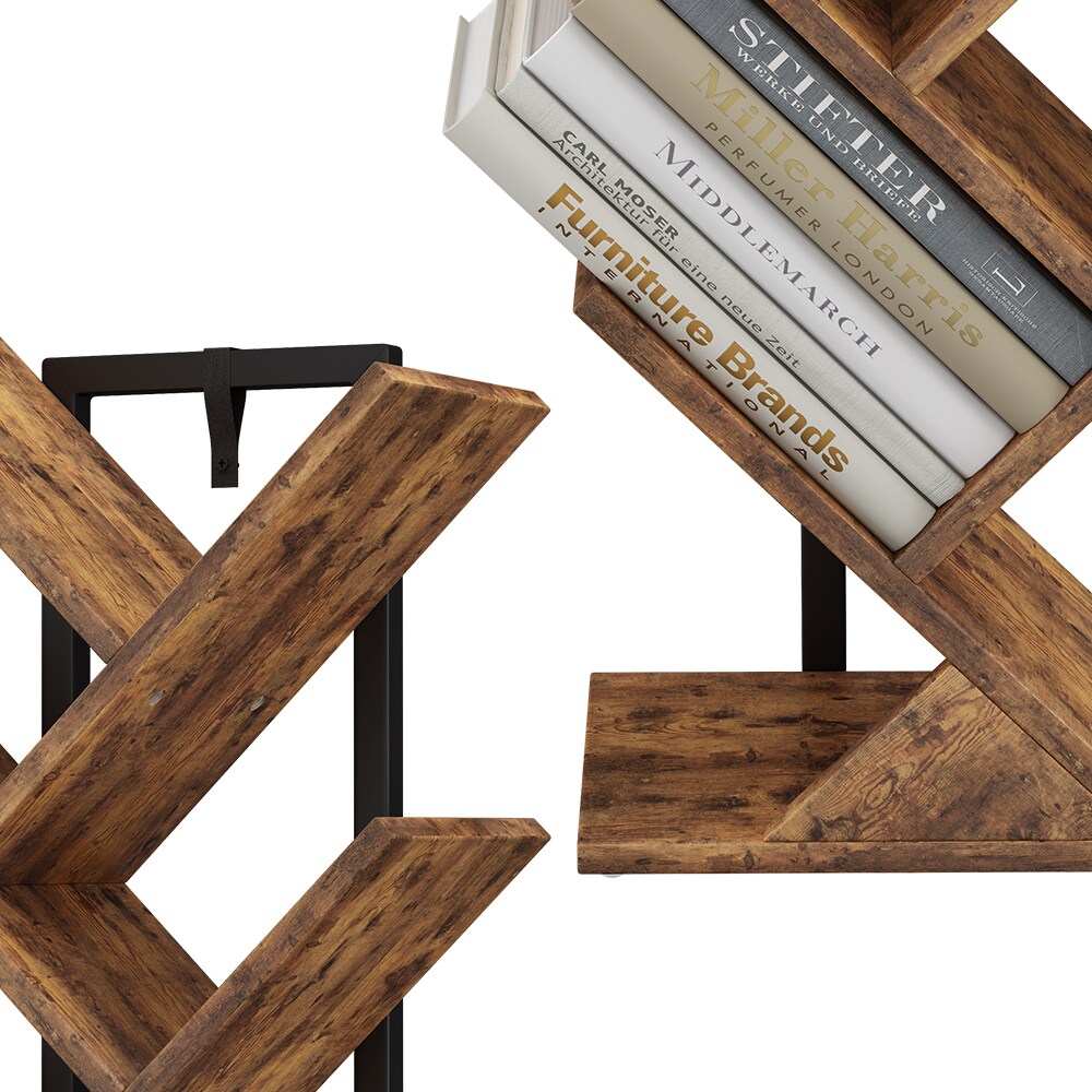 Vicco Bücherregal Fyrk Antikholz Schwarz 34 x 71 cm