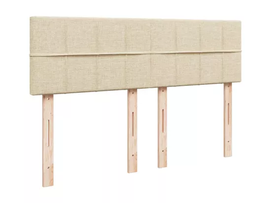 Sommier à lattes de lit avec matelas Crème 140x190 cm Tissu