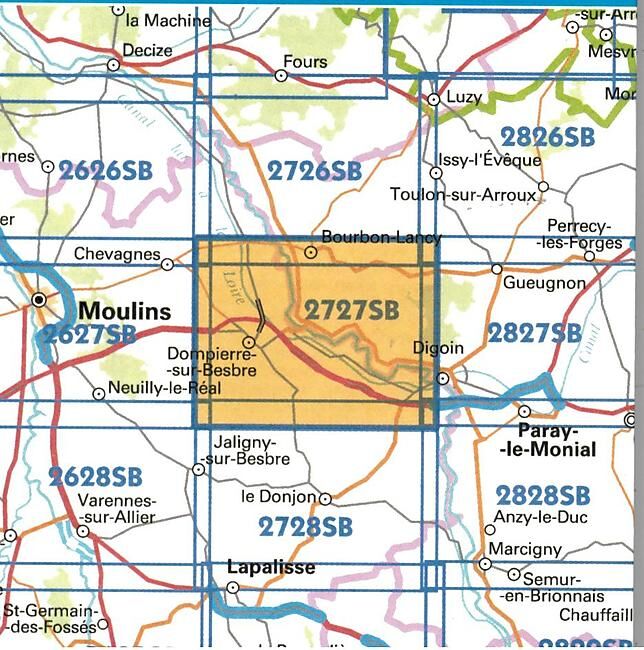 IGN - 2727 SB DOMPIERRE SUR BESTRE 1 25 000