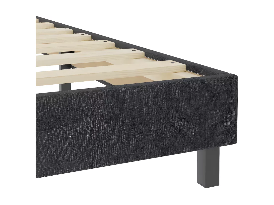 Sommier tapissier Gris foncé Tissu 160x200 cm