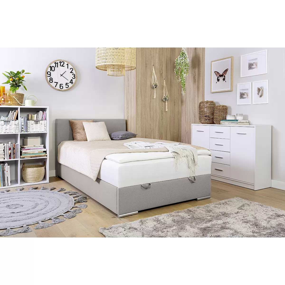 Boxspringbett Freddie 100x200 Grau