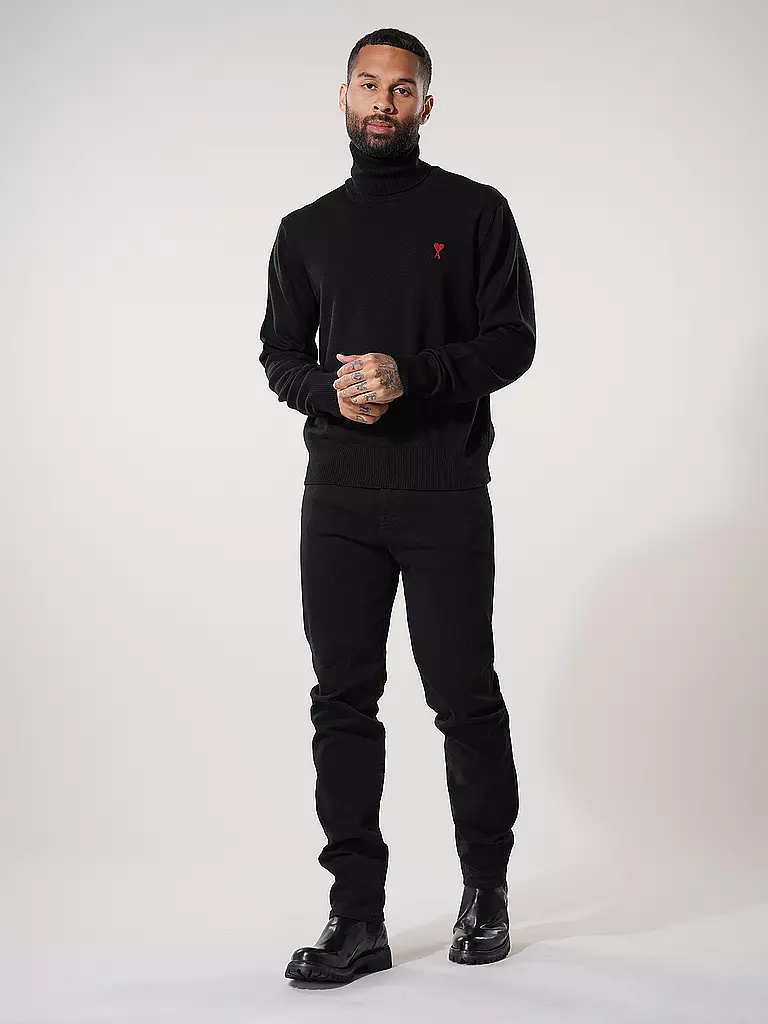 AMI PARIS Rollkragenpullover schwarz