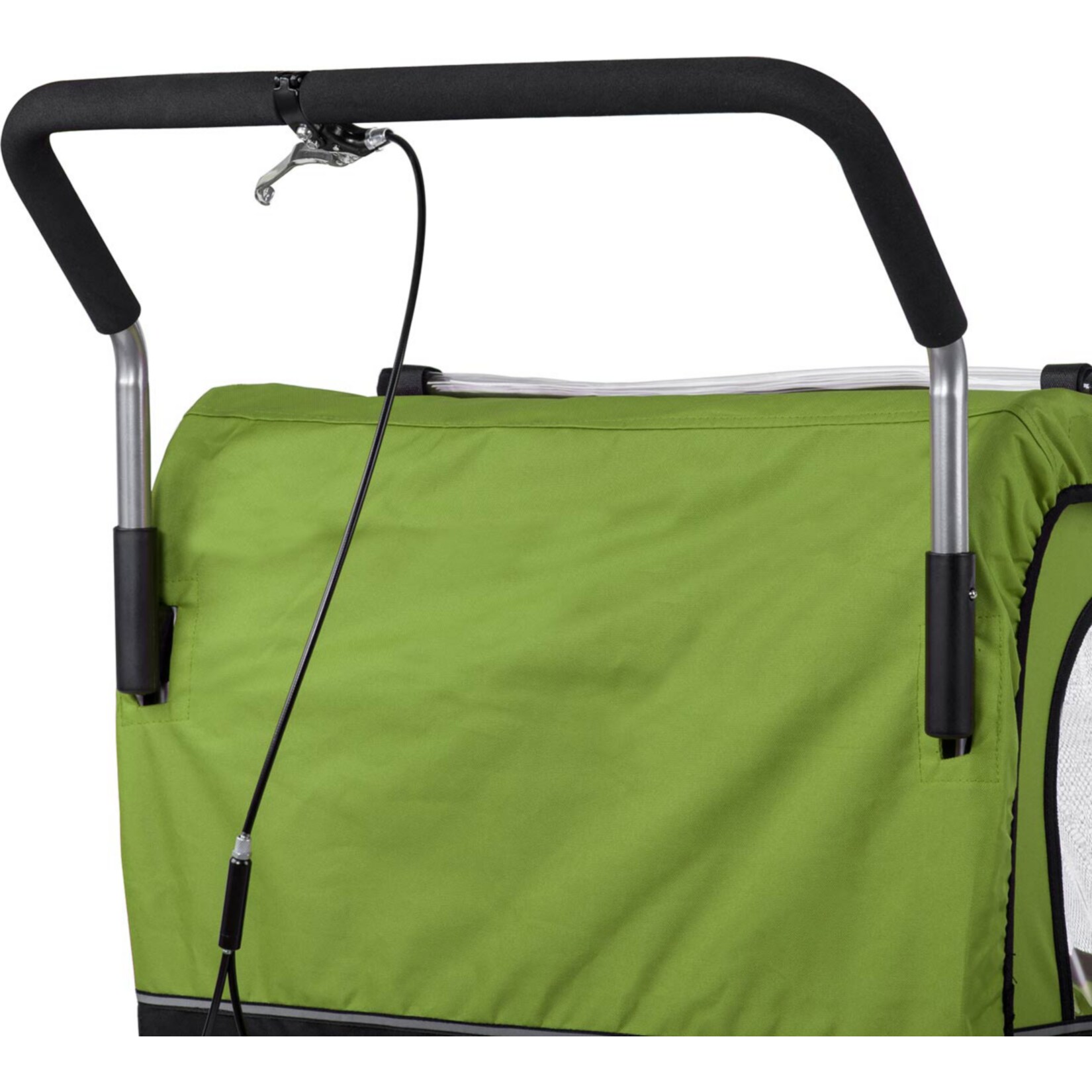 SAMAX Fahrradanhänger 2in1 Jogger - in Grün/Schwarz - Silver Frame