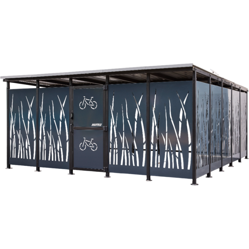Abri vélo sécurisé Modèle 5x5m Décor Roseau