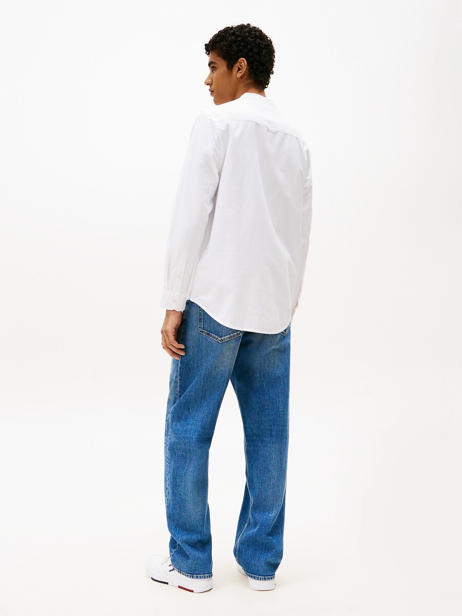 TOMMY JEANS<br>Camisa reta de algodão com estampa exclusiva