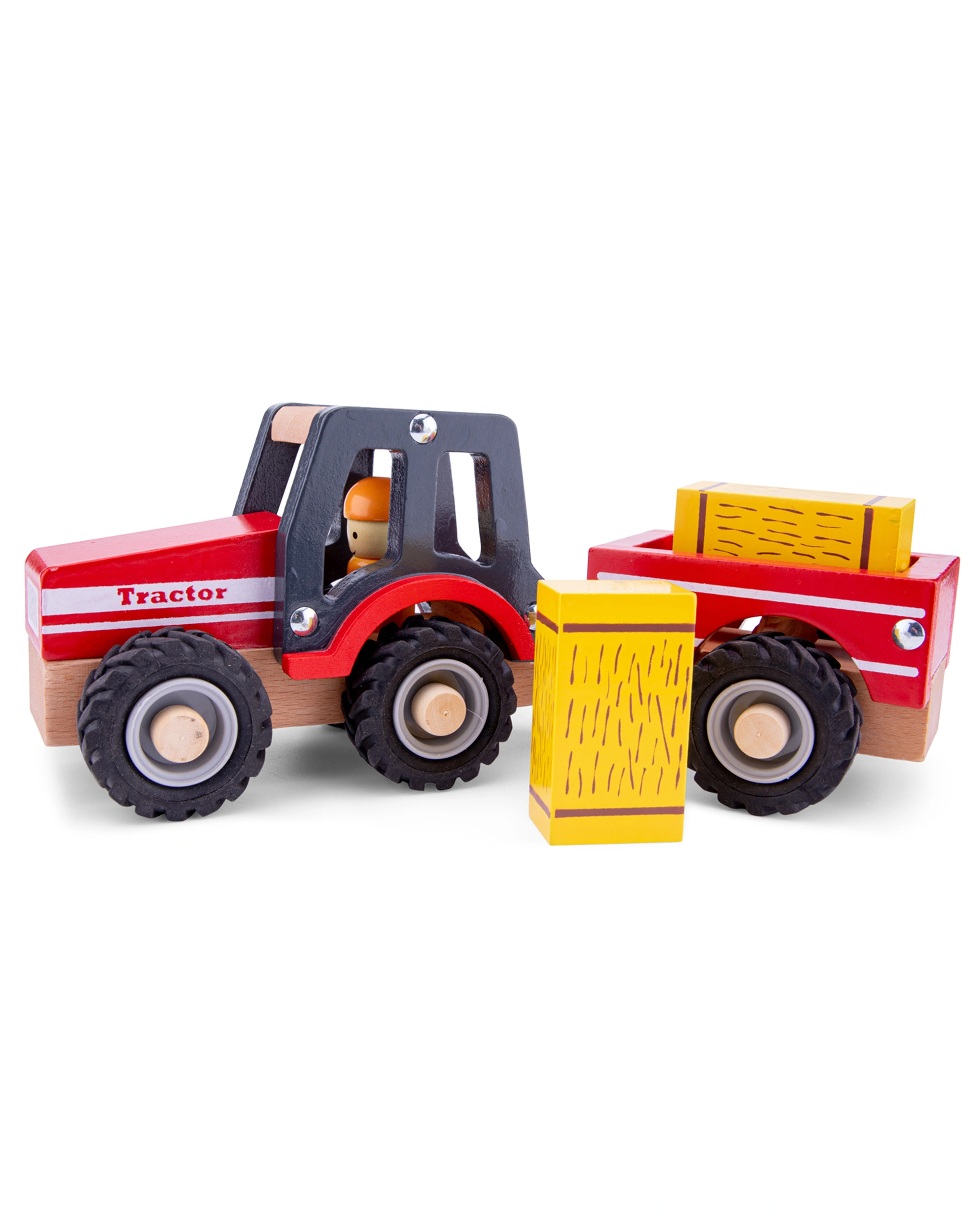 Spiel-Traktor FARM 4-teilig aus Holz