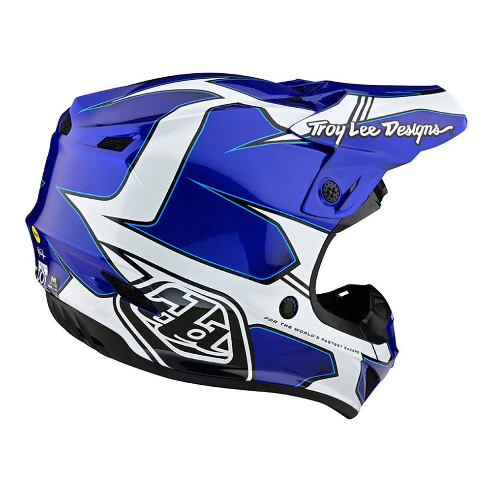 Troy Lee Designs - Casque SE4 Polyacrylite Matrix Bleu / Blanc