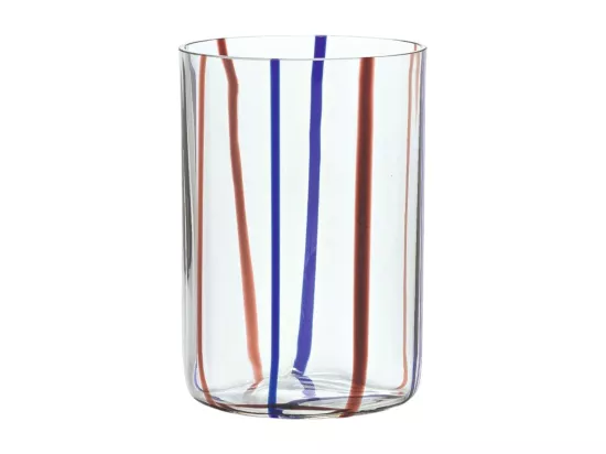 Verre Tirache Zafferano en verre borosilicate bicolore Bleu améthyste boîte de 6 pièces