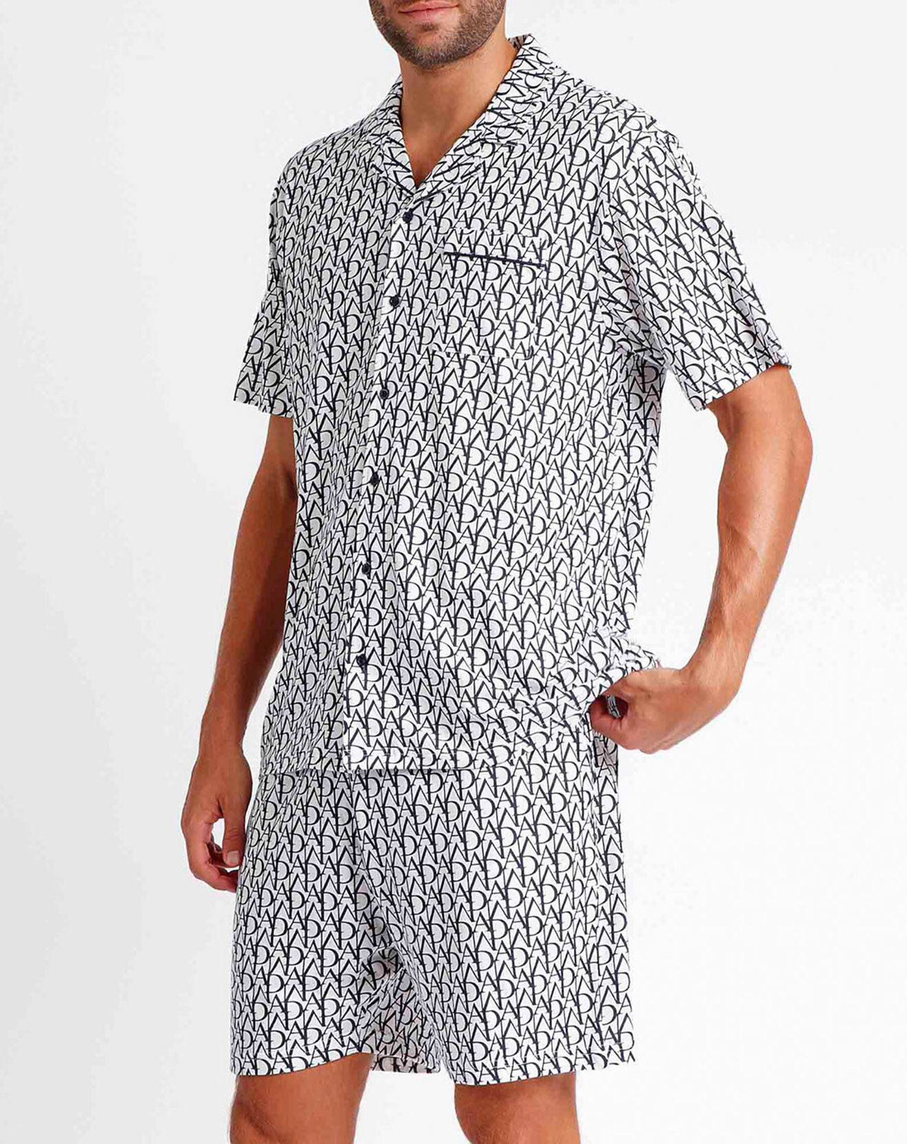 Admas Classic Pyjama blanc/noir