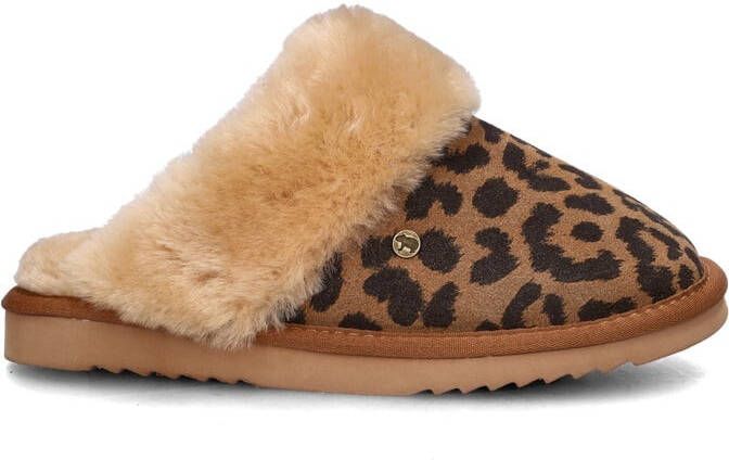 Warmbat Collie Print Panther Dames Sloffen Chestnut