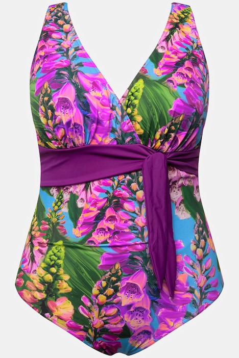 Badeanzug, Neckholder-Optik, Softcups, Blüten