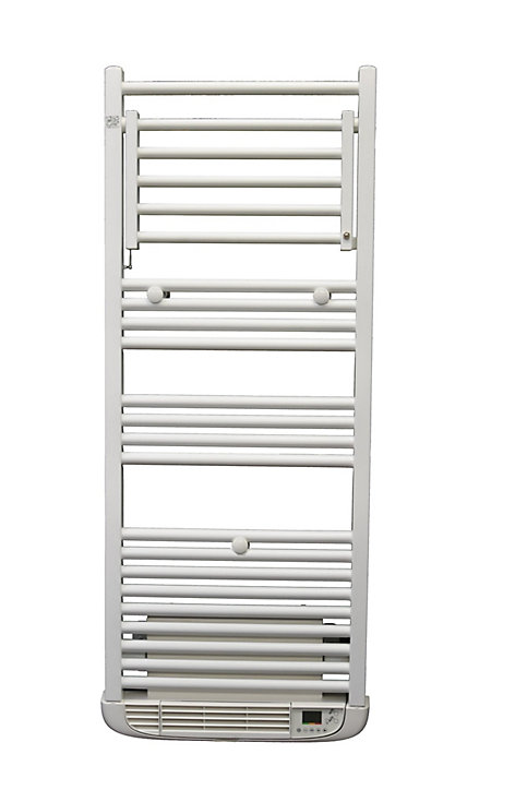 Sèche-serviettes électrique soufflant à inertie fluide 500W + soufflerie 1000W