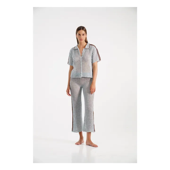 She Made Me Chemise Rahi Crochet | Bleu ciel
