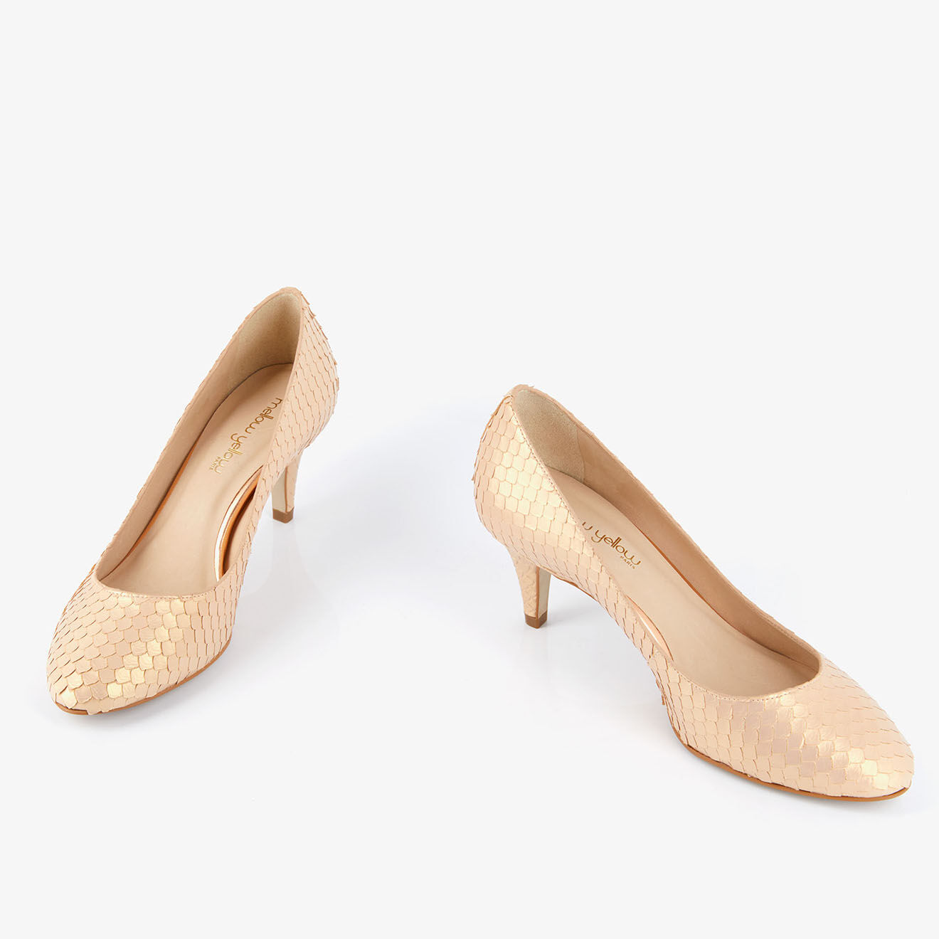 Mellow Yellow Escarpins en Cuir Hullya roses - Talon 7 cm