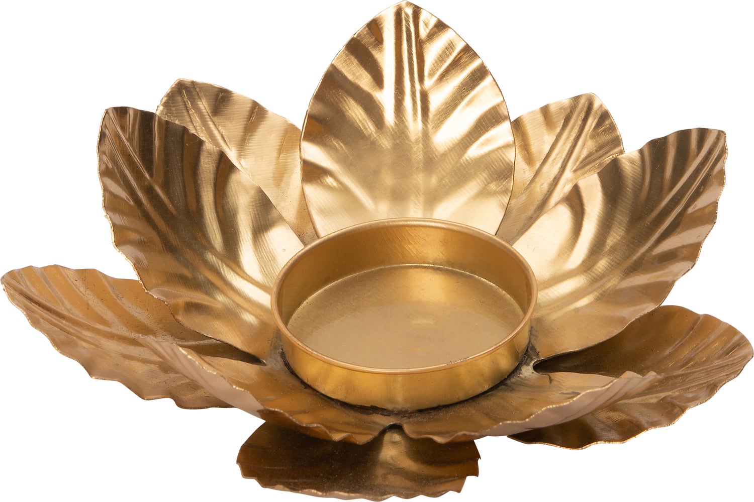 Intratuin waxinelichthouder Bloem goud D 14 H 3,5 cm