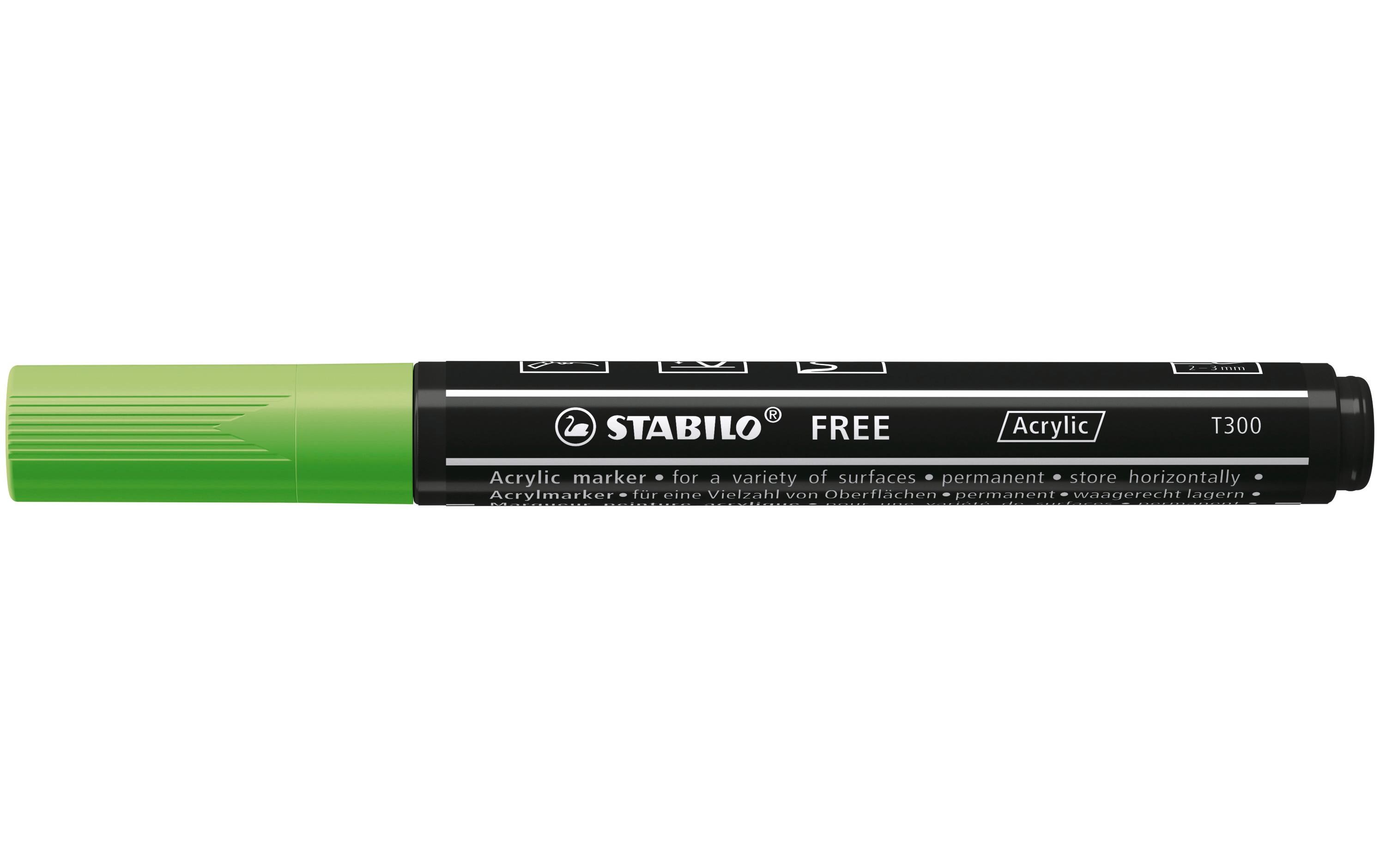 Acrylmarker Free Acrylic T300 HellgrünMarker mit pigmentierter, wasserbasierter Tinte