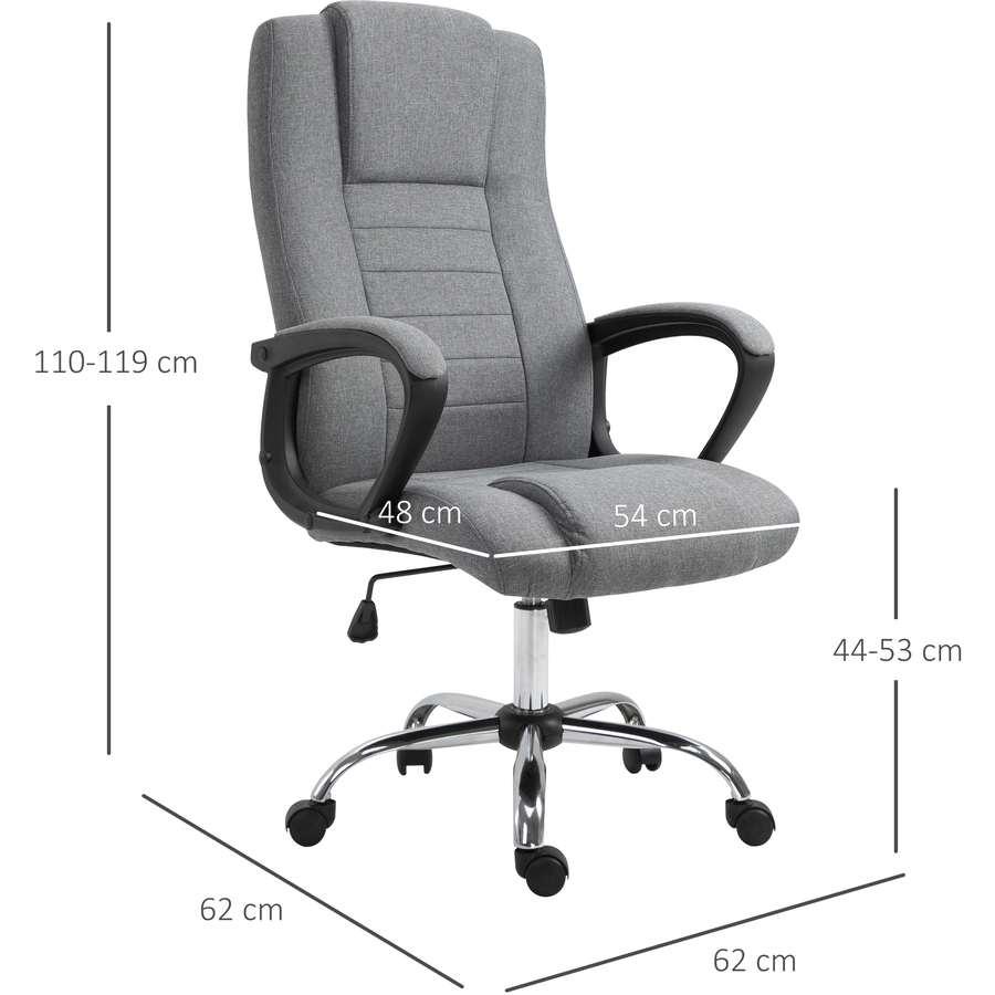 HOMCOM Bürostuhl mit Wippfunktion Grau