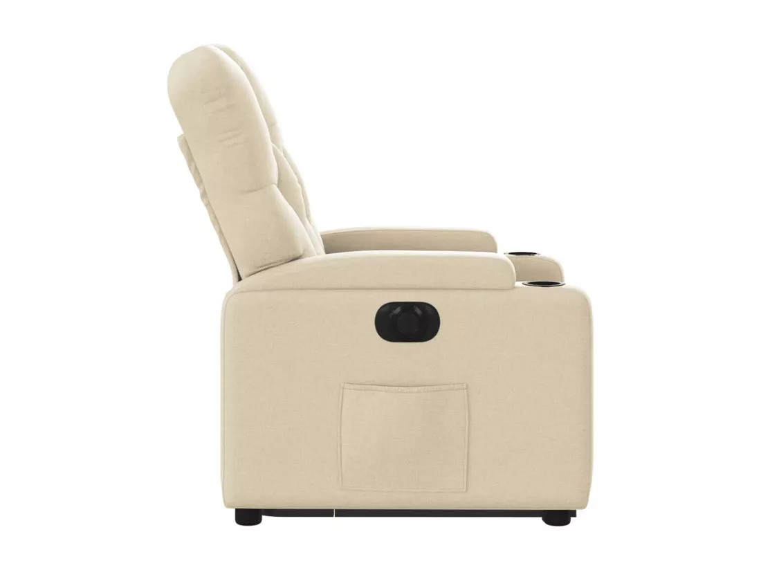 Fauteuil inclinable électrique crème tissu