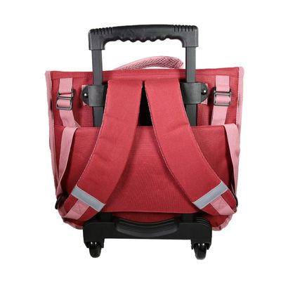 Cartable à roulettes Cybel - 2 compartiments - rose - Bagtrotter