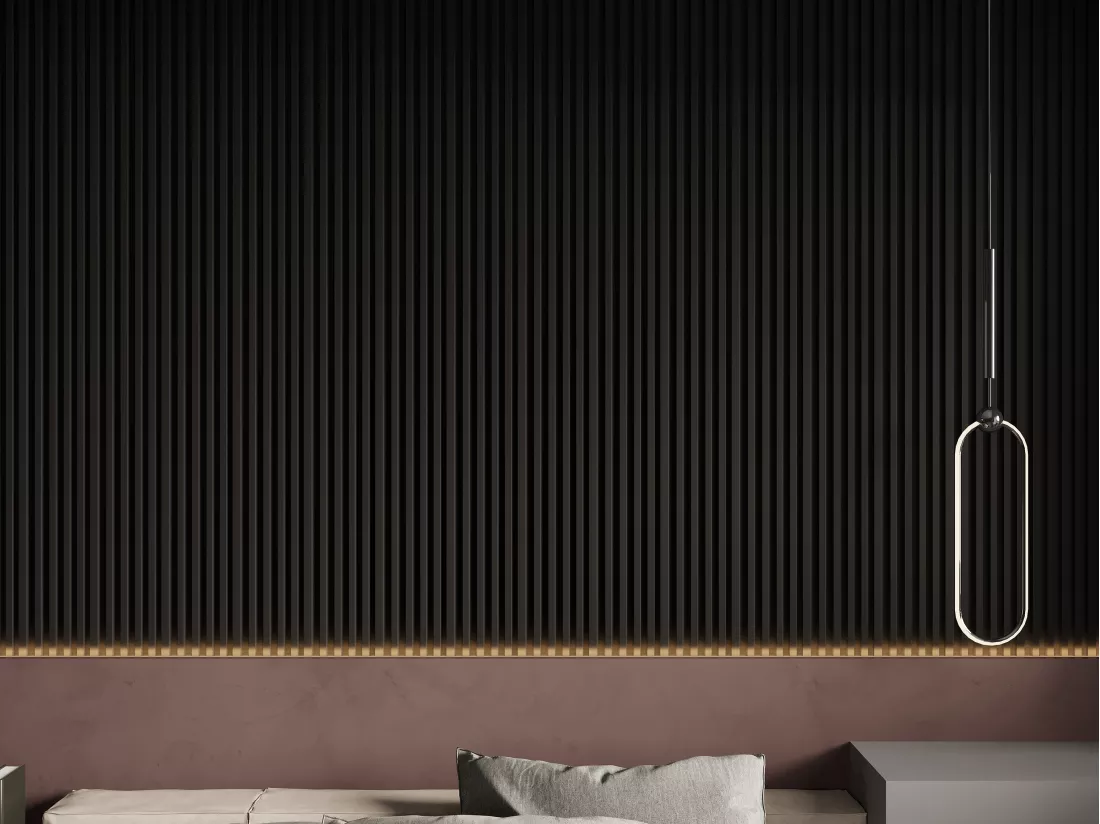 Panneau mural 3D - Pack de 2,83 m² - Noir - Lot de 8 pièces - CLINTON