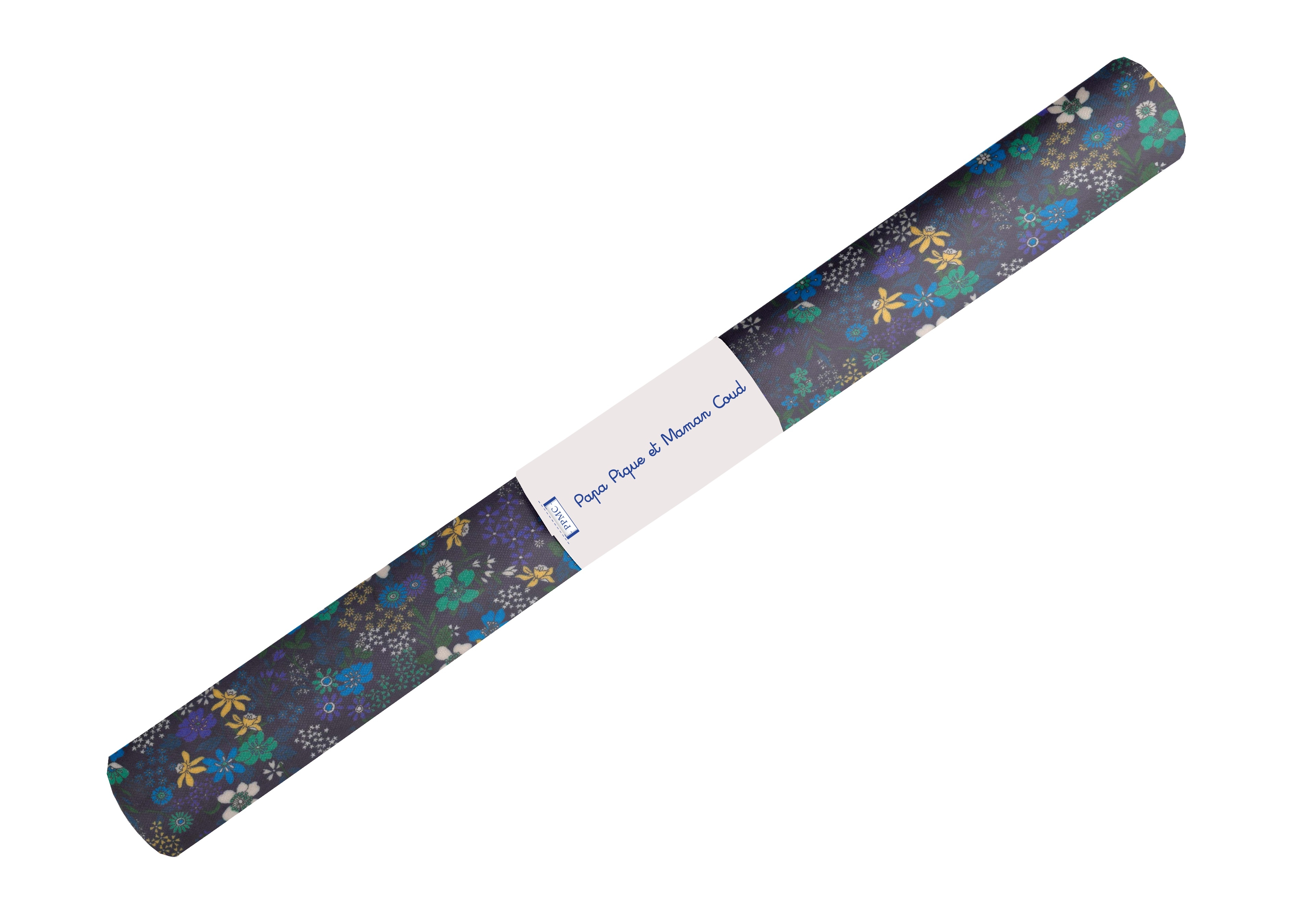 Coupon Tissu Enduit De 35Cm Ex2340 Mini Fleuri Bleu Vert