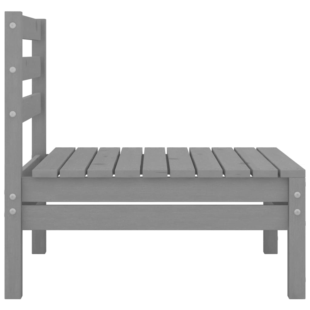 Salon de jardin meuble d'extérieur ensemble de mobilier 3 pièces gris bois de pin massif