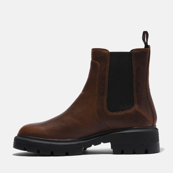 Bota Chelsea Cortina Valley Feminina em Marrom Escuro