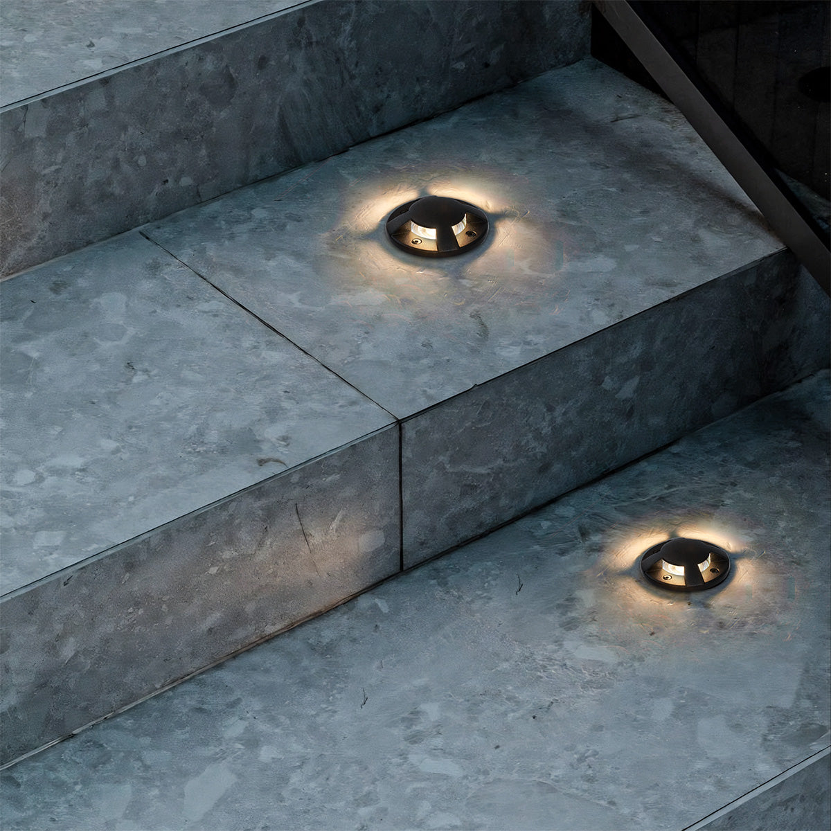 QAZQA Set van 6 moderne grondspots zwart GU10 50mm 4-lichts effect
