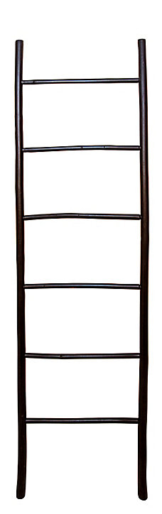 Porte-serviettes échelle bambou noir Galedo Java