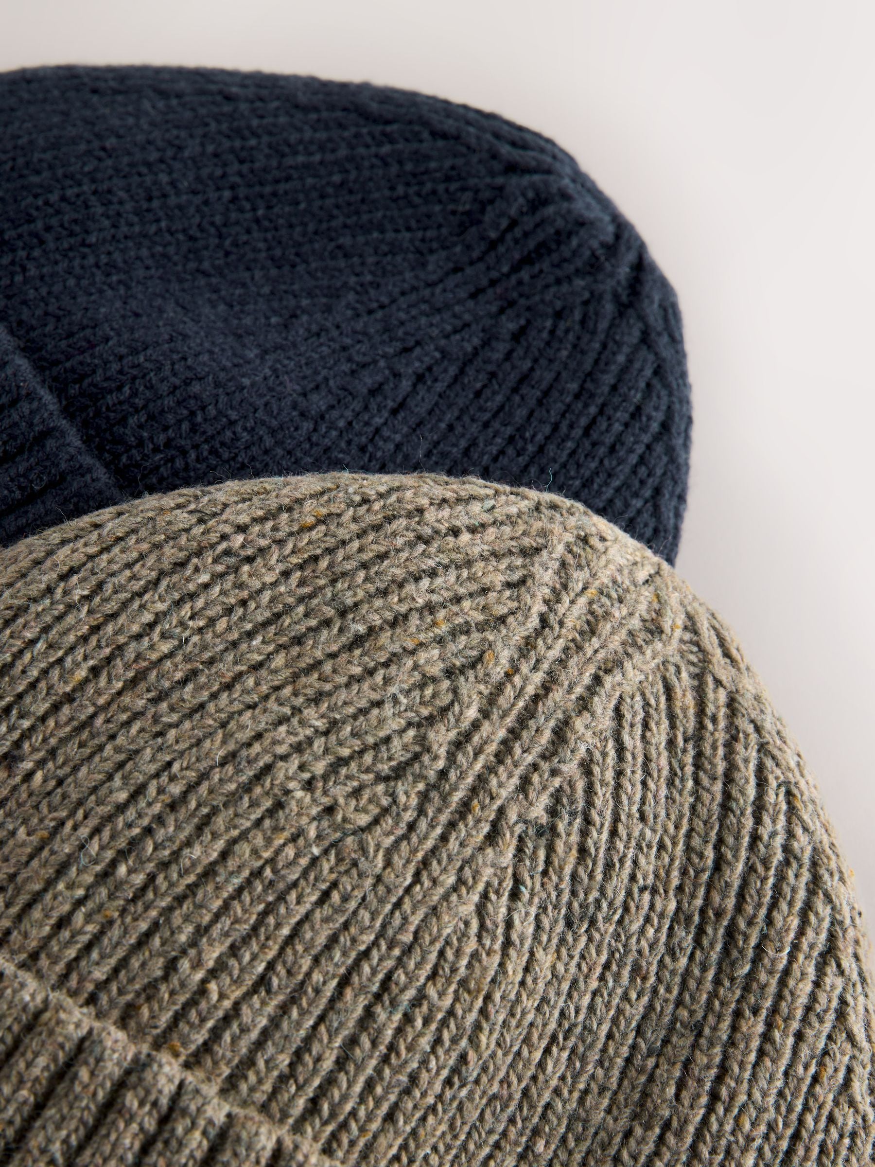 Marineblauw/neutraal bruin - Thinsulate beanie-mutsen 2 stuks