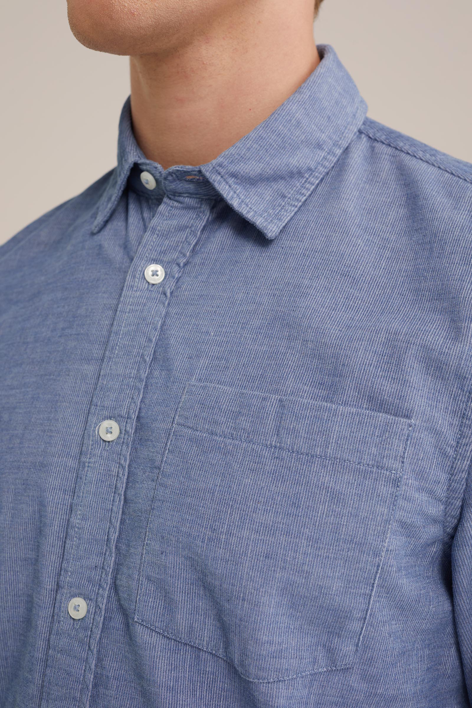 corduroy overhemd WE Fashion Lichtblauw